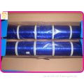 M-type bright blue metallic polyester flat knit yarn